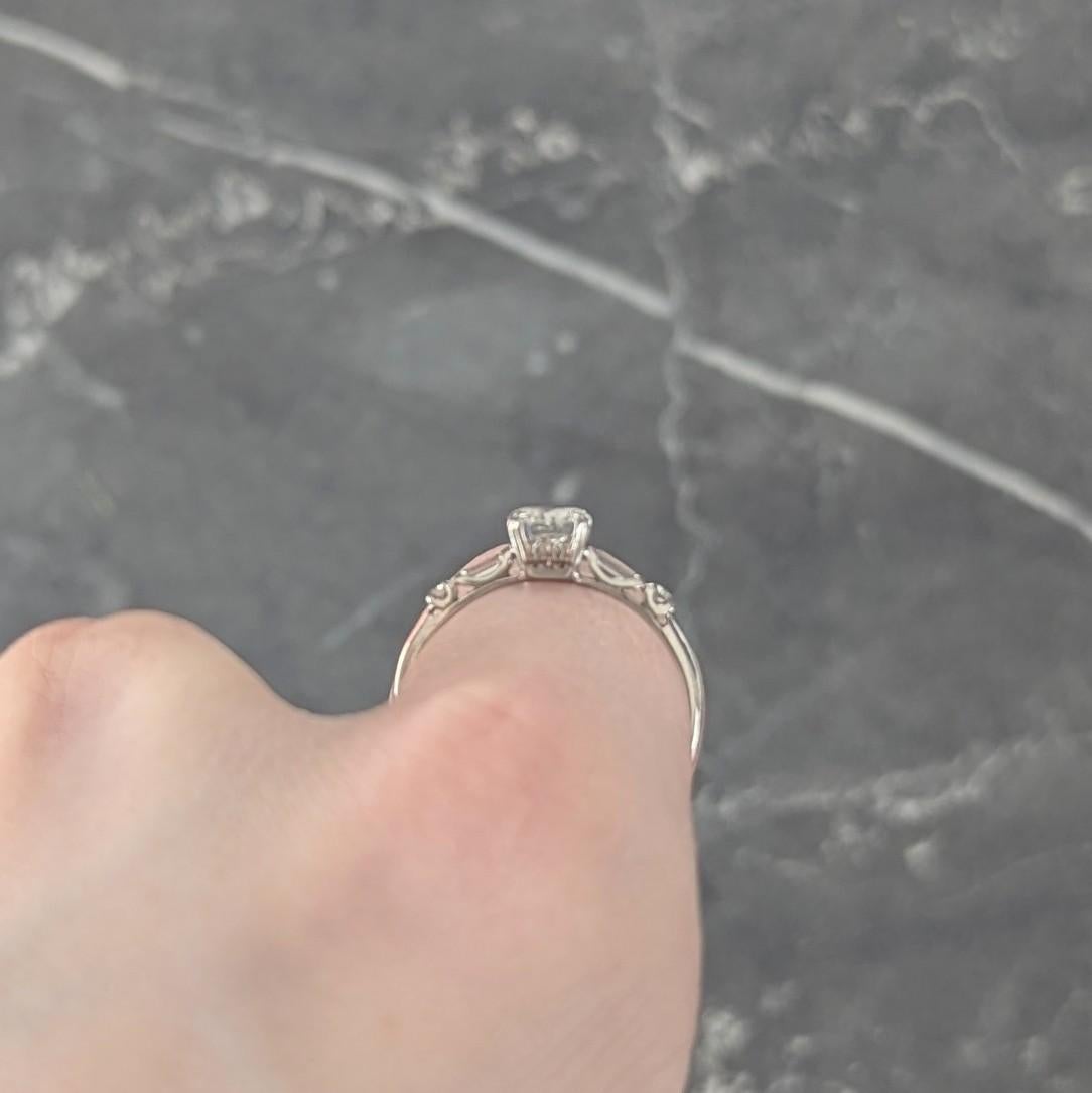 Mid-Century 0.85 CTW Transitional Cut Diamond Platinum Vintage Engagement Ring For Sale 8