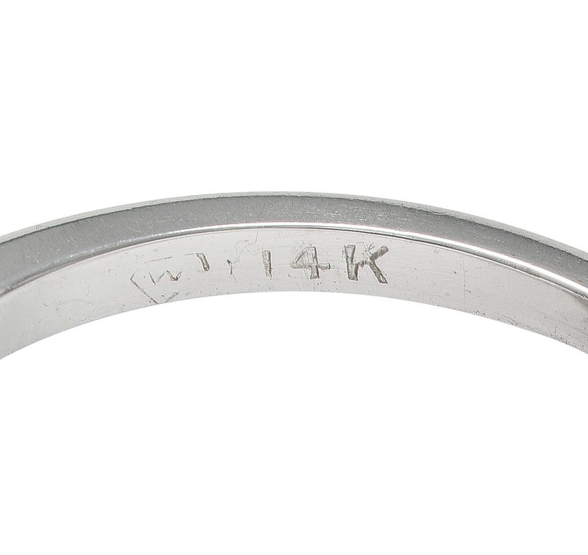 Donna Anello di fidanzamento vintage in oro 14K Mid-Century con diamante europeo antico da 0,89 CTW in vendita