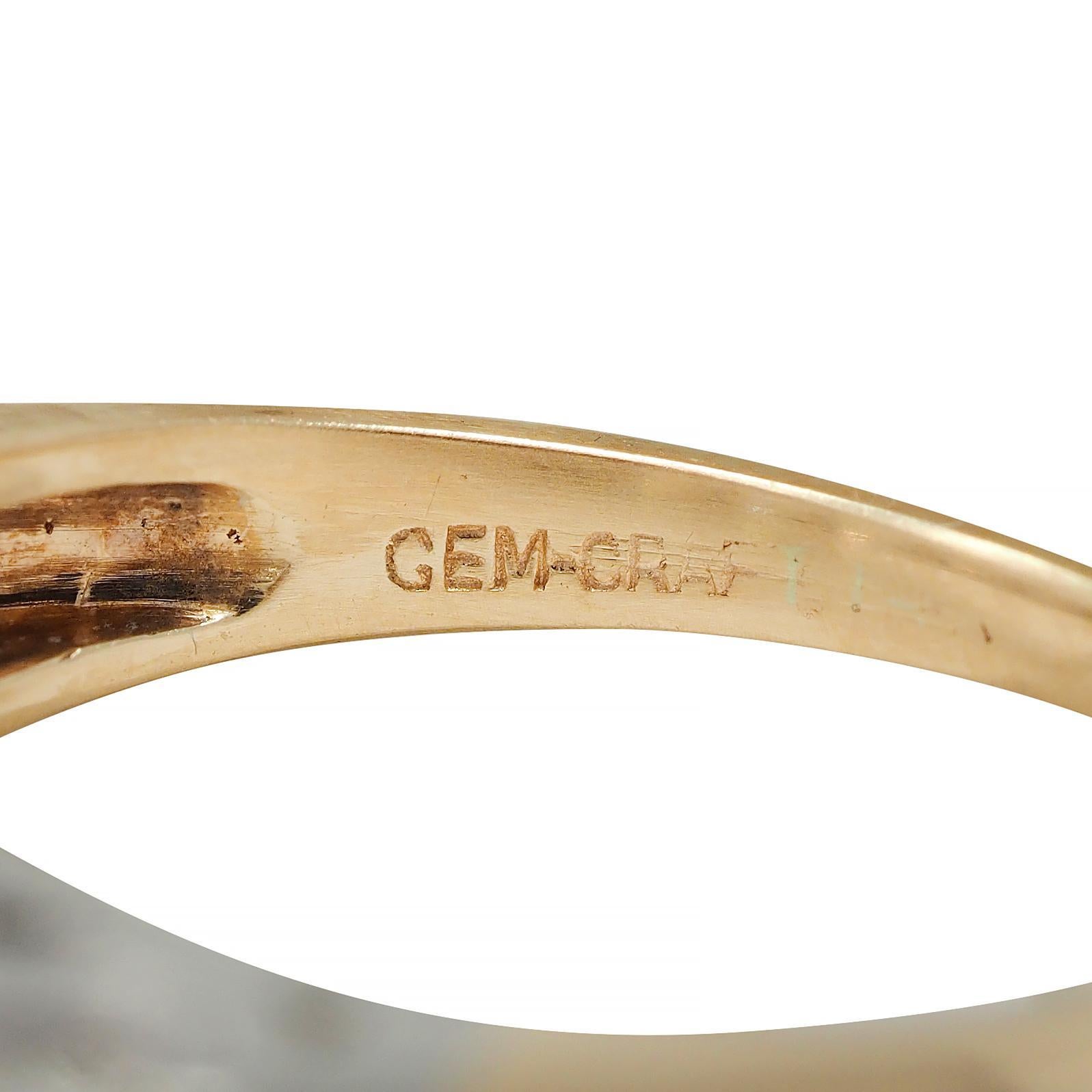 Mid-Century 1.00 CTW Diamond 14 Karat Two-Tone Gold Vintage Fishtail Band Ring 9