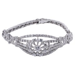 Bracciale Mid-Century con diamanti da 10,00 carati in oro bianco 18 carati e platino