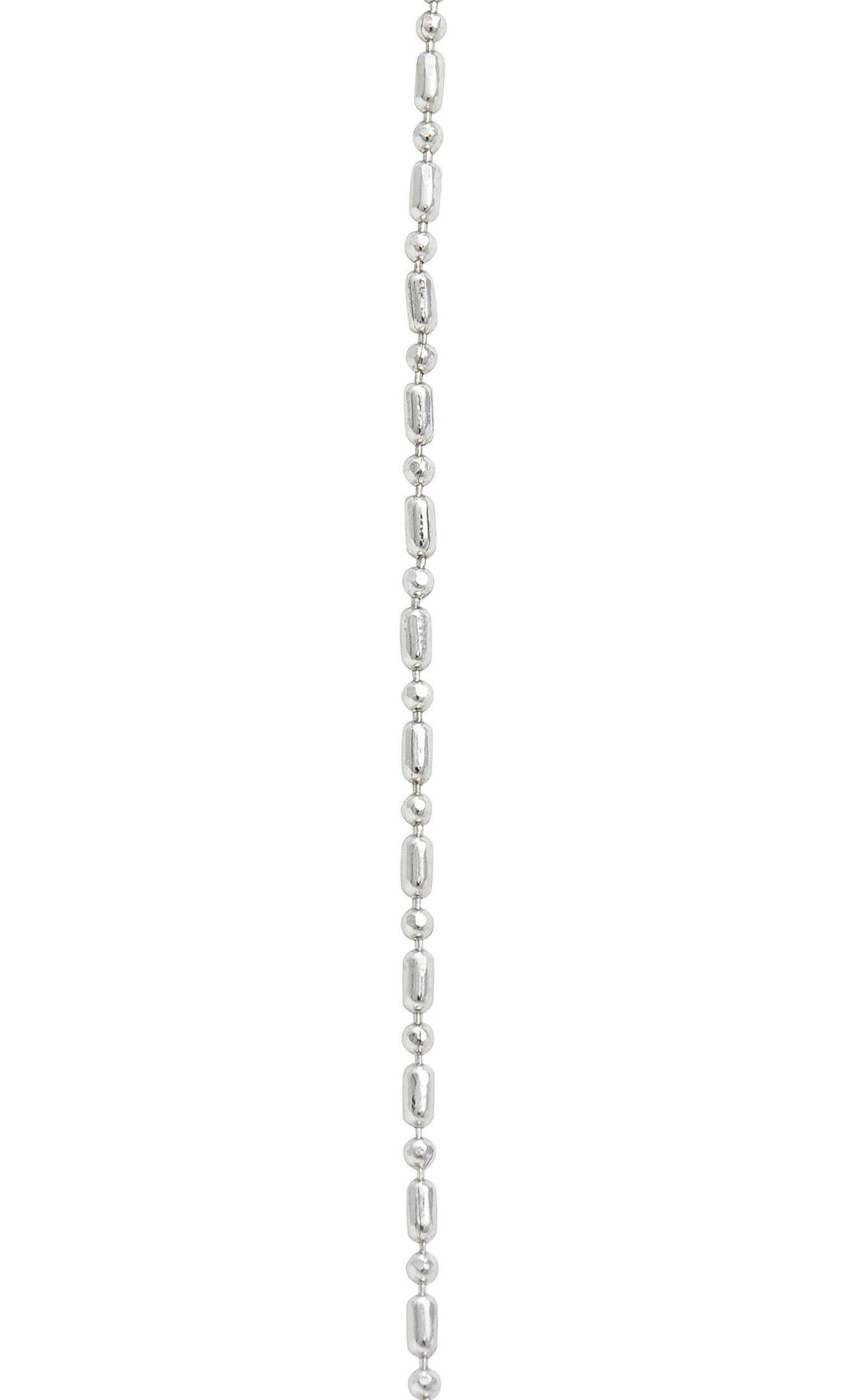 Mid-Century 1.05 CTW Diamond Platinum Vintage Heart Pendant Necklace 3