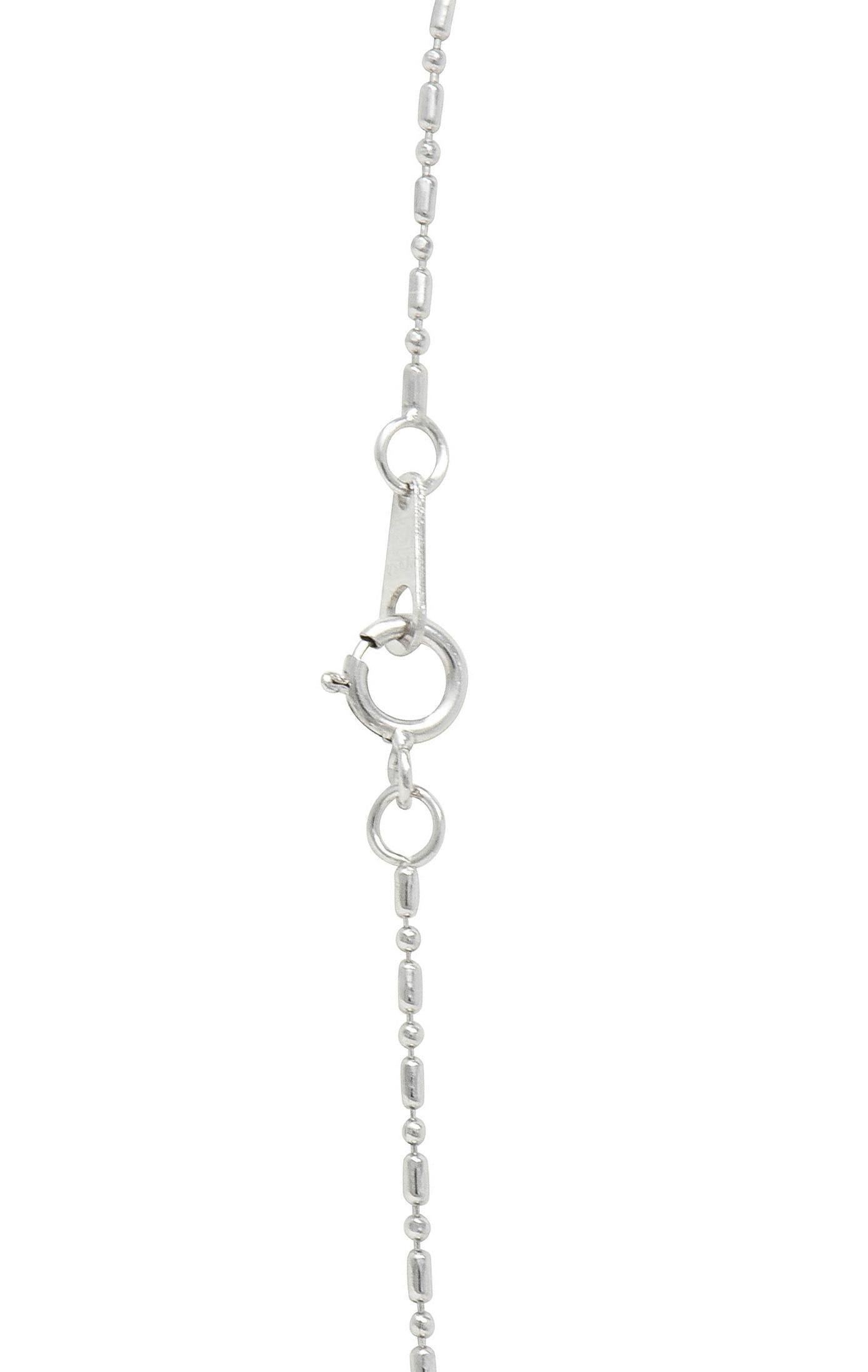 Mid-Century 1.05 CTW Diamond Platinum Vintage Heart Pendant Necklace 4