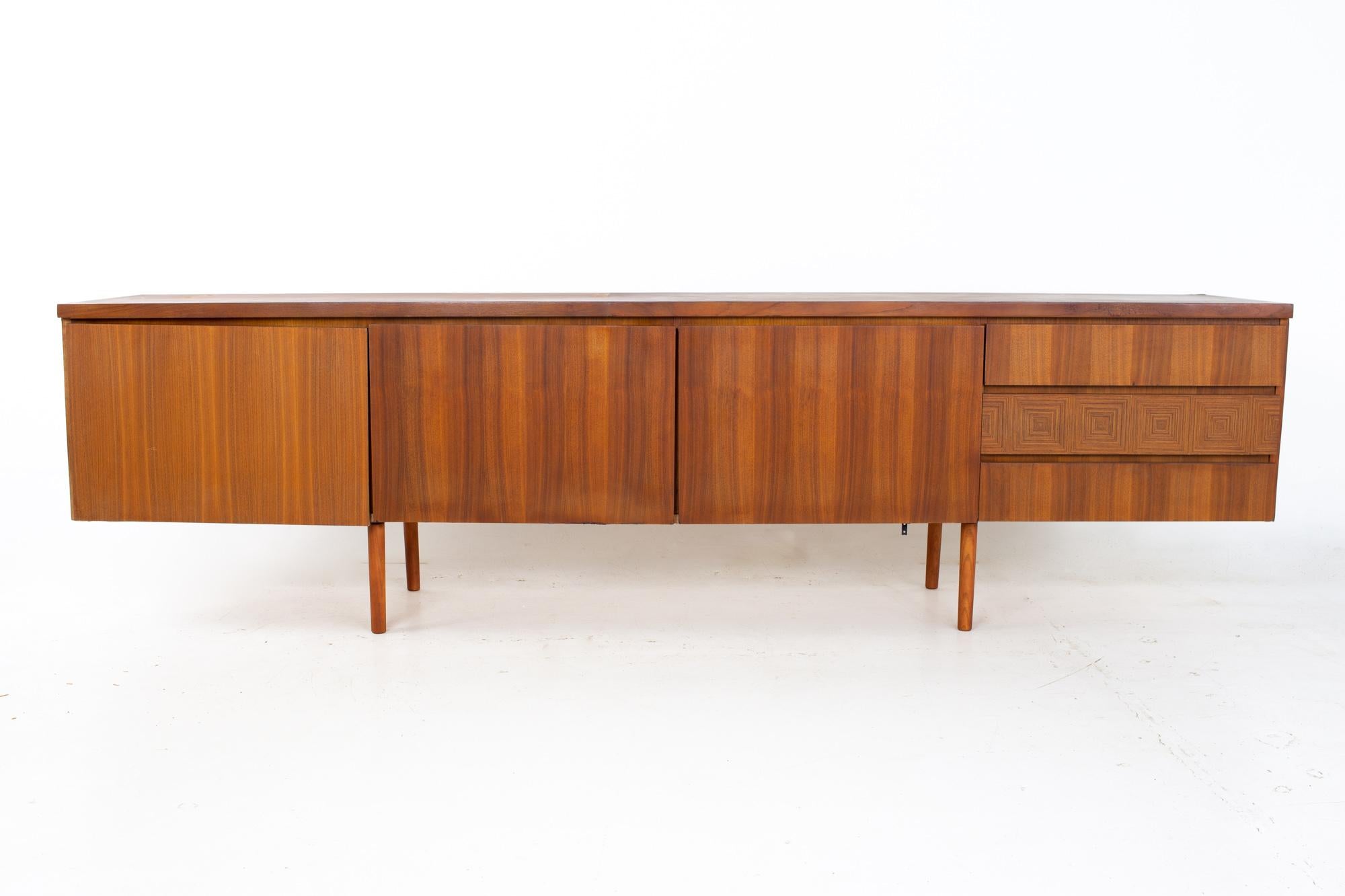 Late 20th Century Mid Century Long Teak Credenza