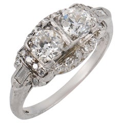 Mid Century 1.10 carat diamond platinum ring
