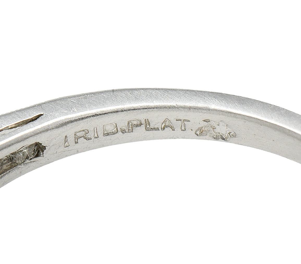 Donna Anello di fidanzamento vintage in platino con diamante vecchio taglio europeo da 1,12 CTW di metà secolo in vendita