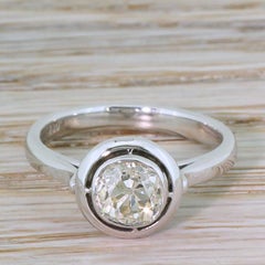 Midcentury 1.18 Carat Old Cut Diamond Engagement Ring