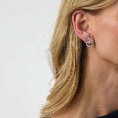 Mid Century 1.20 carat diamond platinum earrings