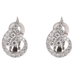Mid Century 1.20 carat diamond platinum earrings