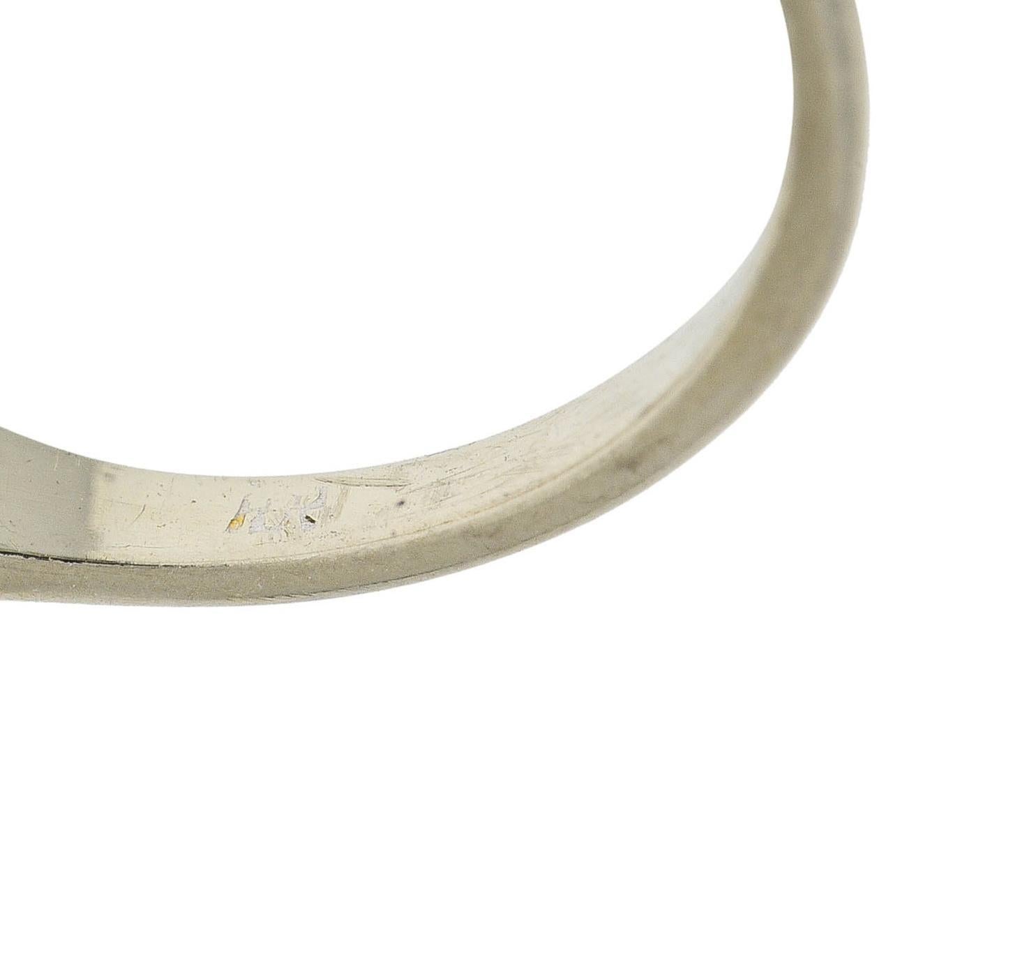 Mid-Century 1.20 Carats Diamond 14 Karat White Gold Vintage Engagement Ring GIA For Sale 5