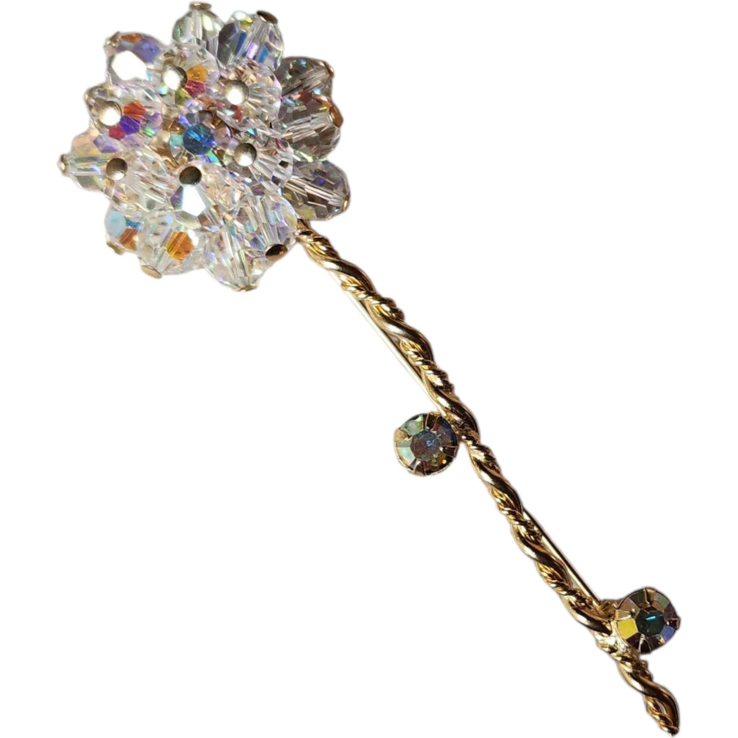 Artisan Mid-Century 12K Gold-Filled Brooch with Natural Baltic Amber Pear Figural Pin For Sale