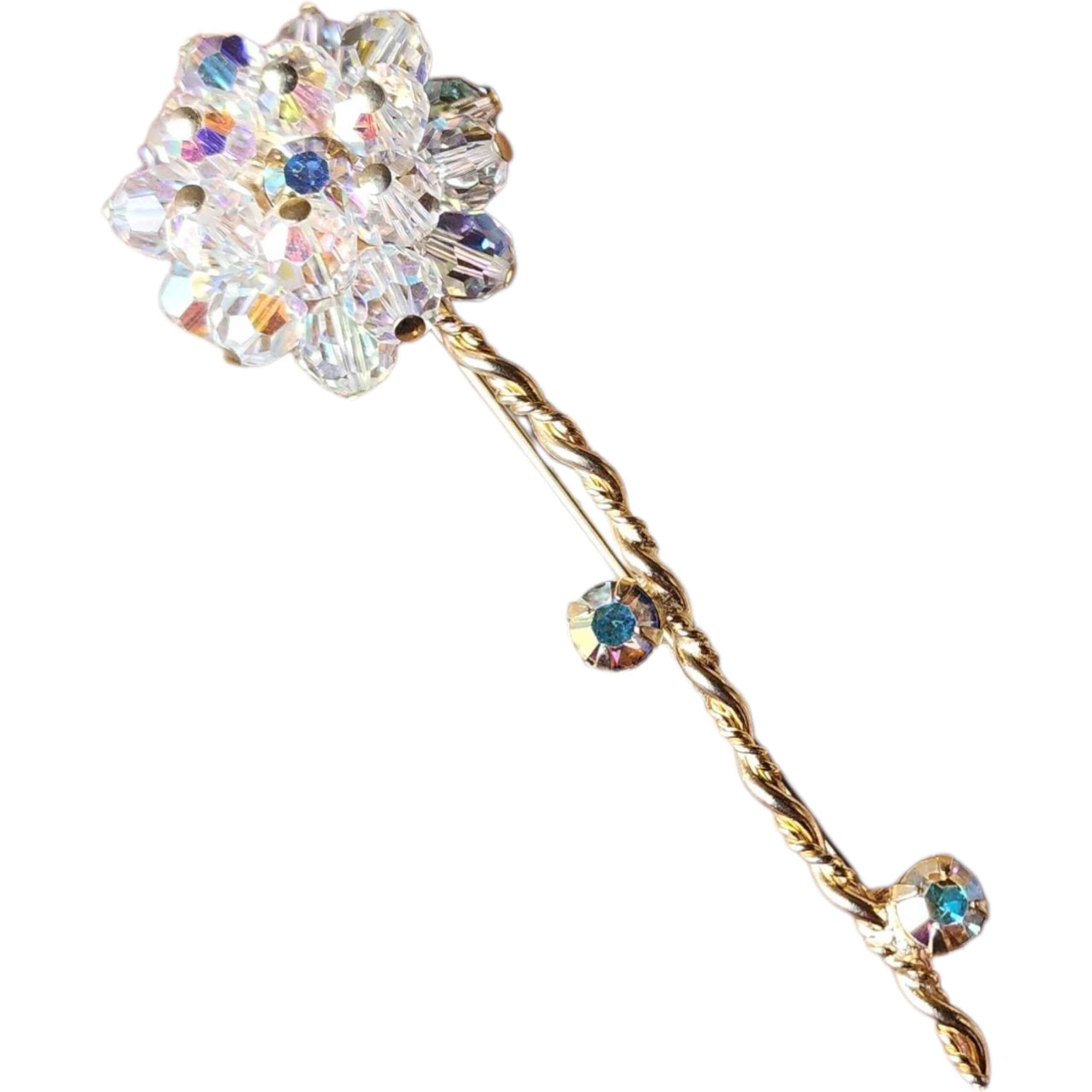 Bead Mid-Century 12K Gold-Filled Brooch with Natural Baltic Amber Pear Figural Pin For Sale