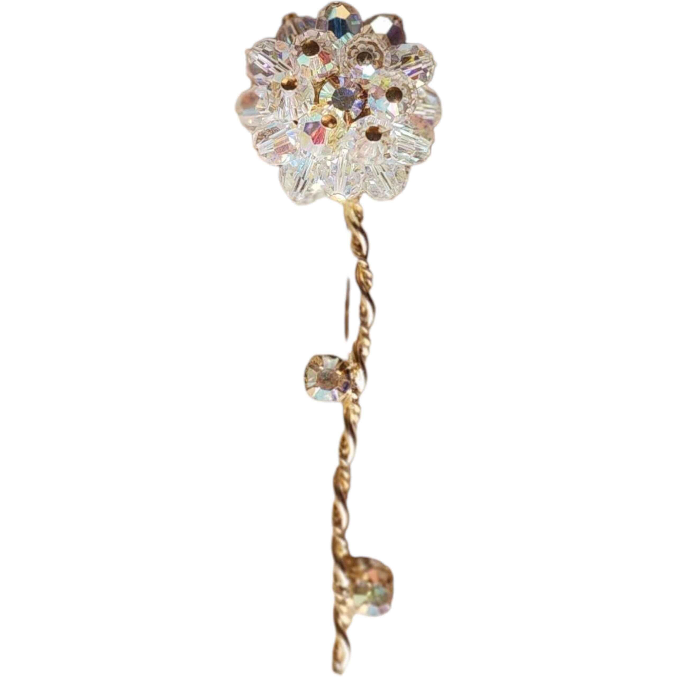 Women's or Men's Mid-Century 12K Gold-Filled Brooch with Natural Baltic Amber Pear Figural Pin For Sale