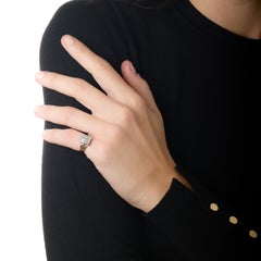 Mid Century 1.30 carat diamond platinum 4 stone ring