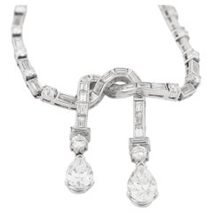 Mid Century 13.10 carat total weight diamond platinum cocktail necklace
