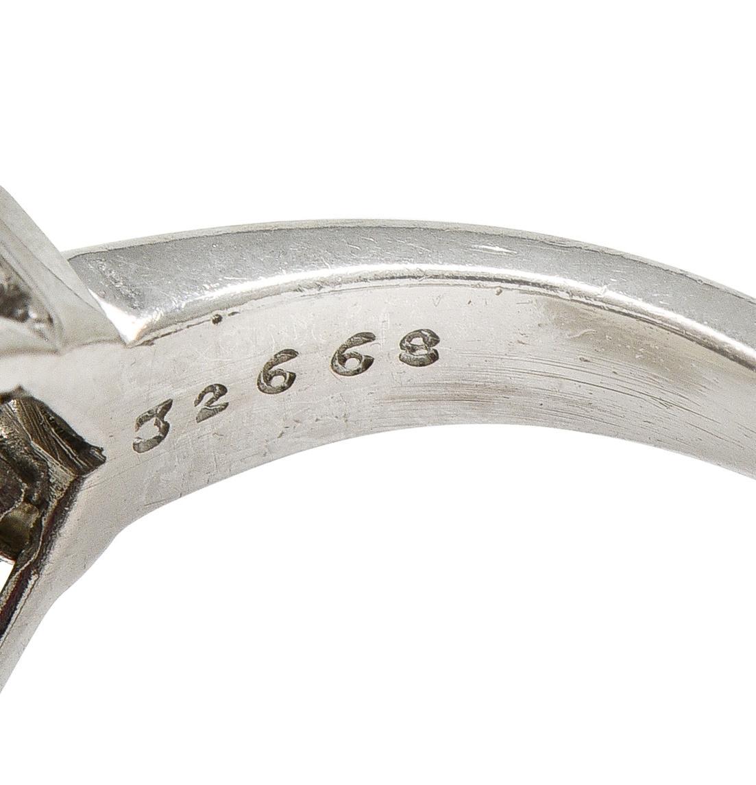 Bague double fer à cheval en platine avec diamant et rubis 1,35 CTW Mid-Century Pour femmes en vente