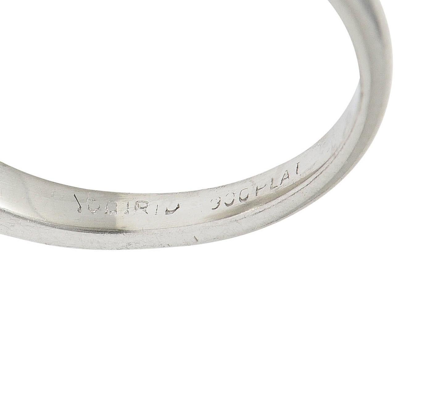 Anillo de compromiso vintage de platino con diamantes de transición de mediados de siglo de 1,35 CTW GIA en venta 3