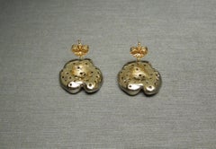Boucles d'oreilles panthère en diamants 14 carats du milieu du siècle dernier