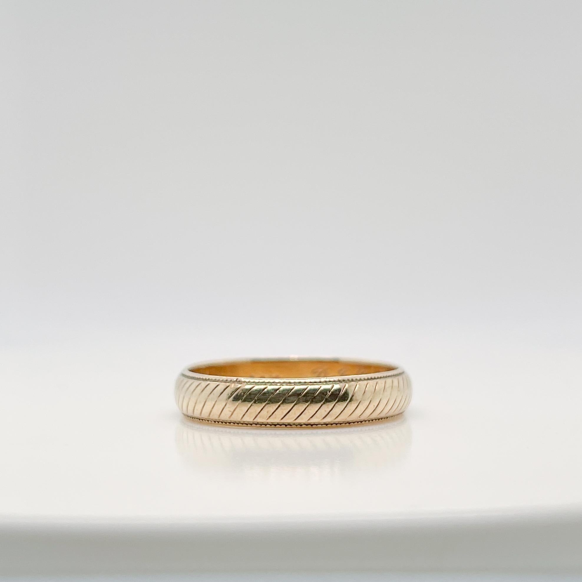 Mitte des Jahrhunderts 14 Karat Tiffany & Co. Goldband oder Ehering im Angebot 1