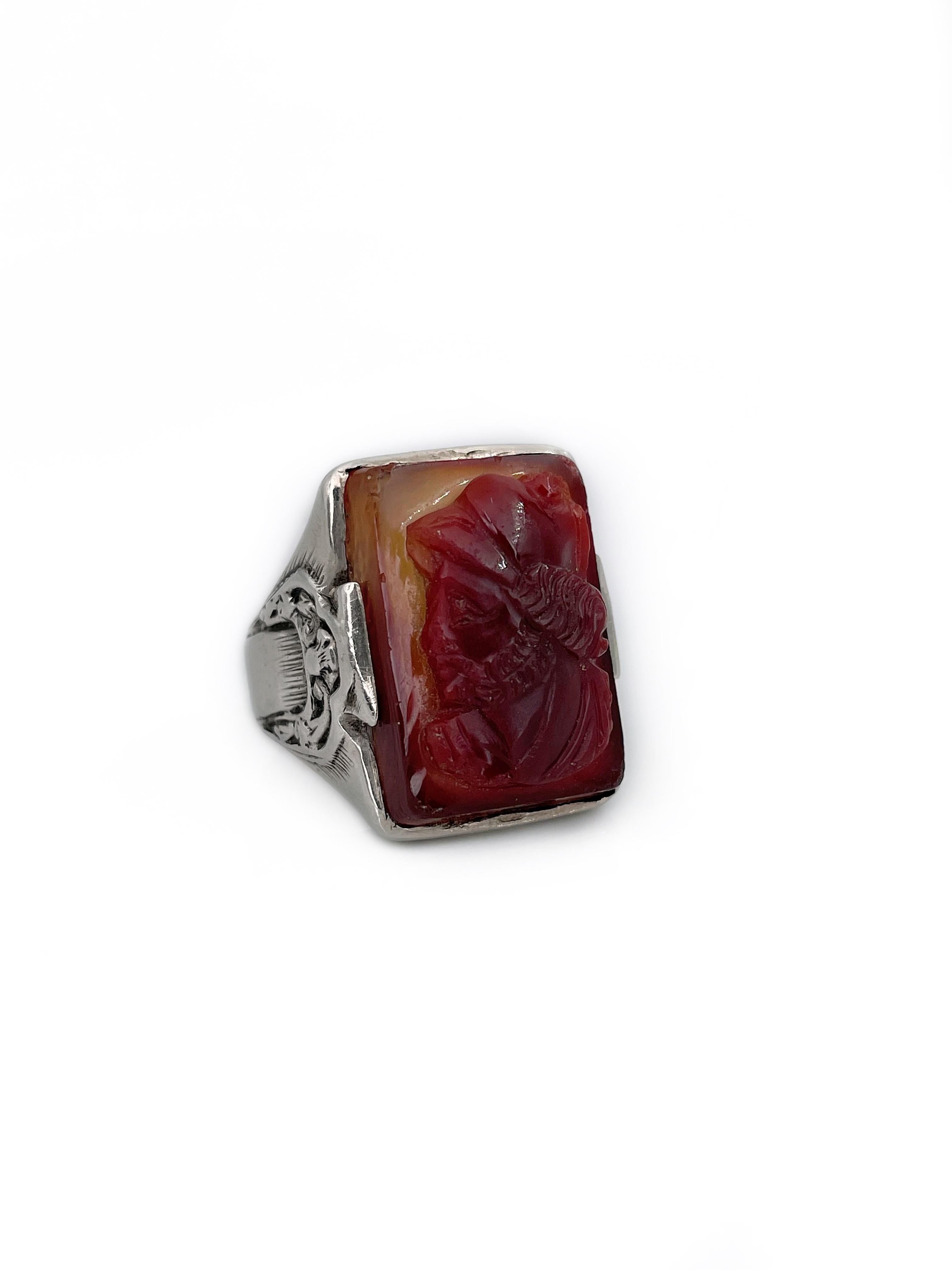 carved carnelian ring