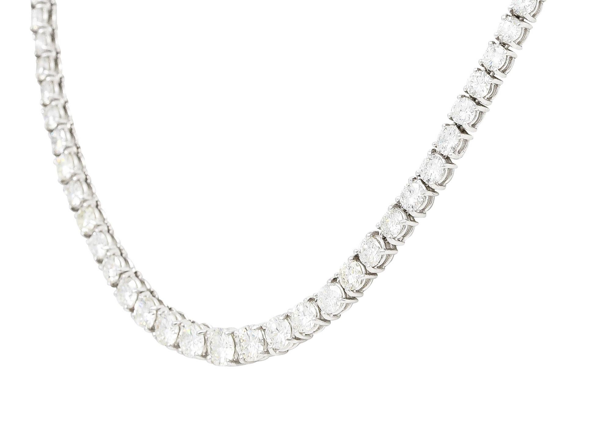 Women's or Men's Mid-Century 14.15 Carats Diamond Platinum Bow Vintage Riviera Necklace