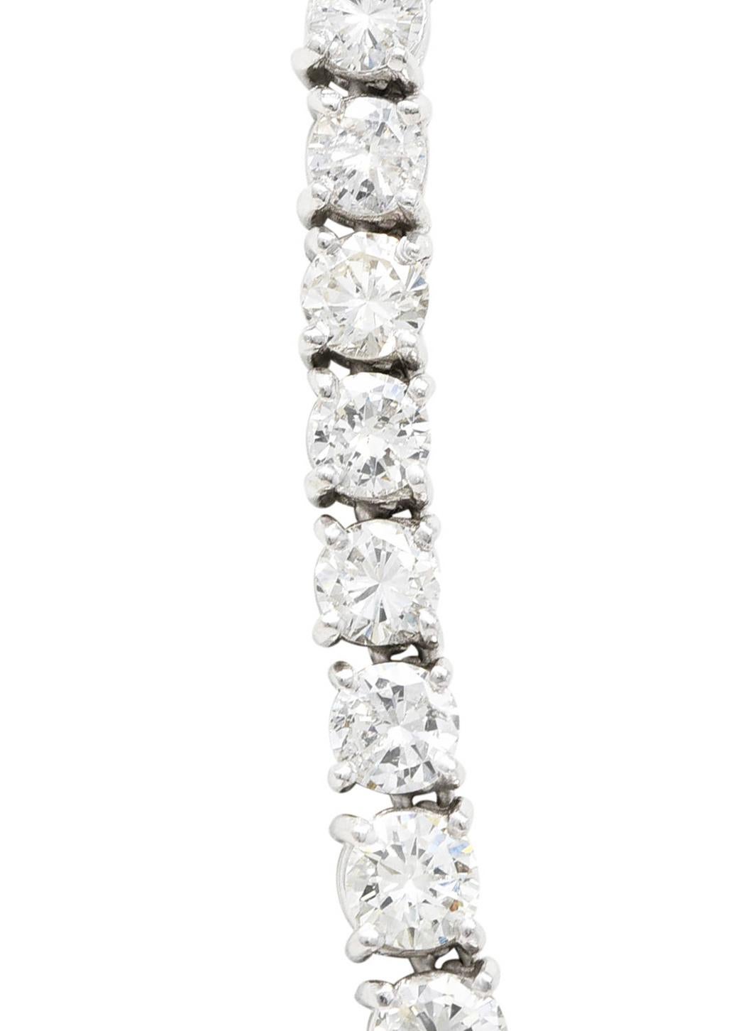 Mid-Century 14.15 Carats Diamond Platinum Bow Vintage Riviera Necklace 3