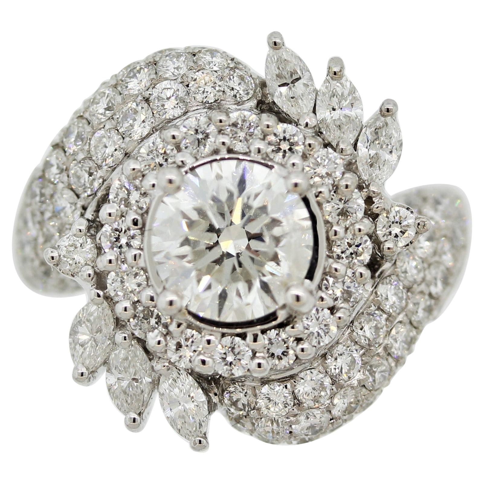 Mid-Century 1.42ct Diamond Gold Engagement Ring