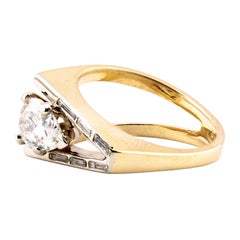 Mid Century 1.43ctw Pear Shaped Diamond Avant Garde Ring in 14 Karat Yellow Gold
