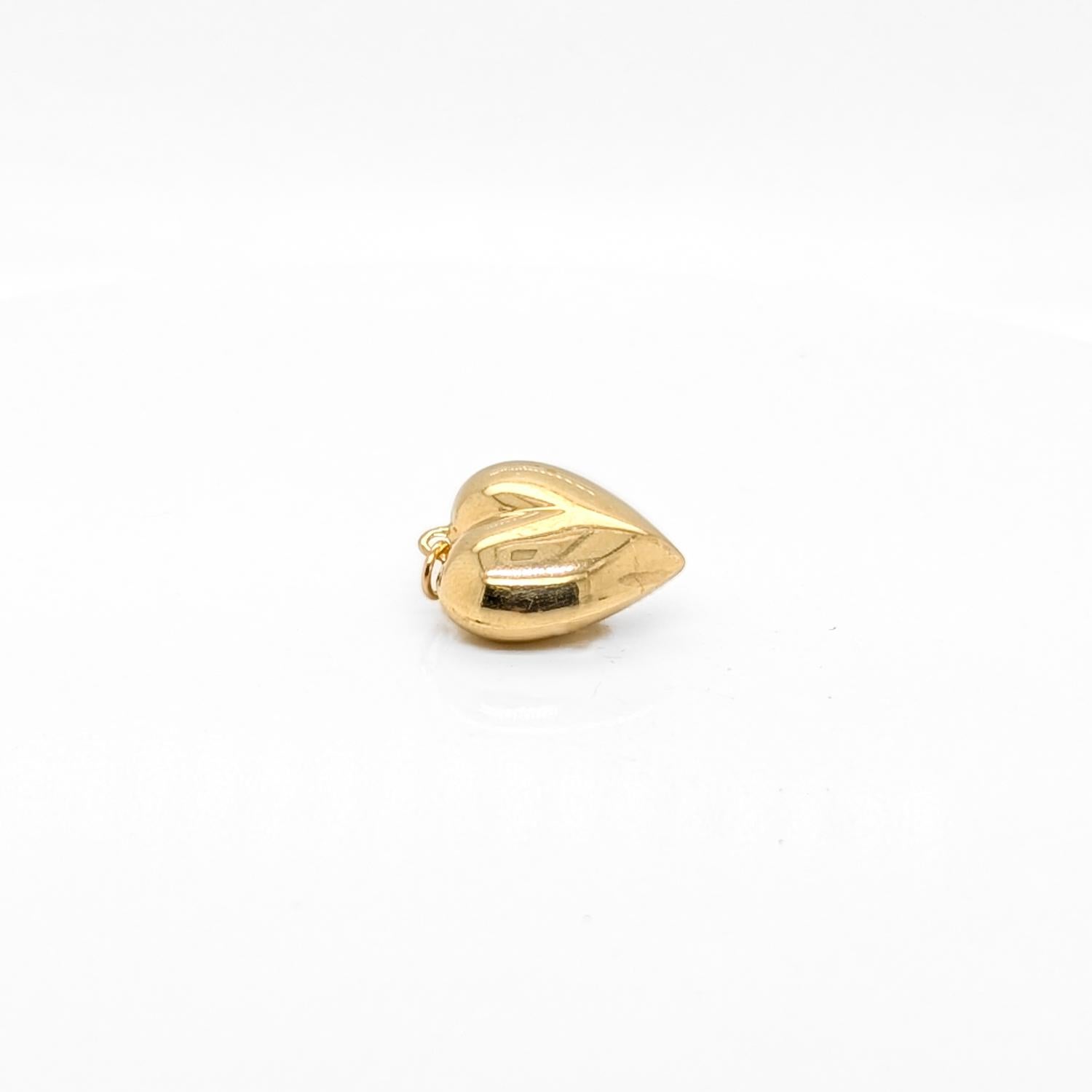 Mitte des Jahrhunderts 14K Gold  & Diamant-Herz-Anhänger oder Charme 1