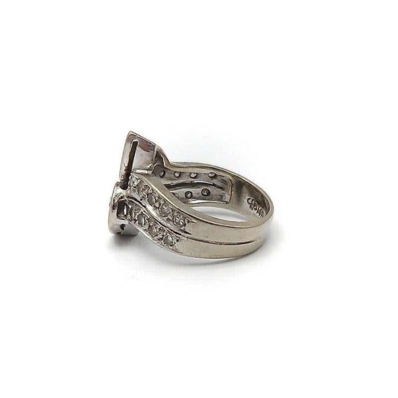 Modern Mid-Century 14K Gold Moi Et Toi Diamond Ring by Sarkin For Sale
