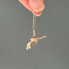 Mid-Century 14K Gold Pistol Charm Pendant