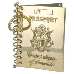 Mid Century 14k Gold United States Passport Charm Pendant