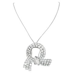 Ciondolo / Spilla di diamanti in oro bianco 14K di metà secolo