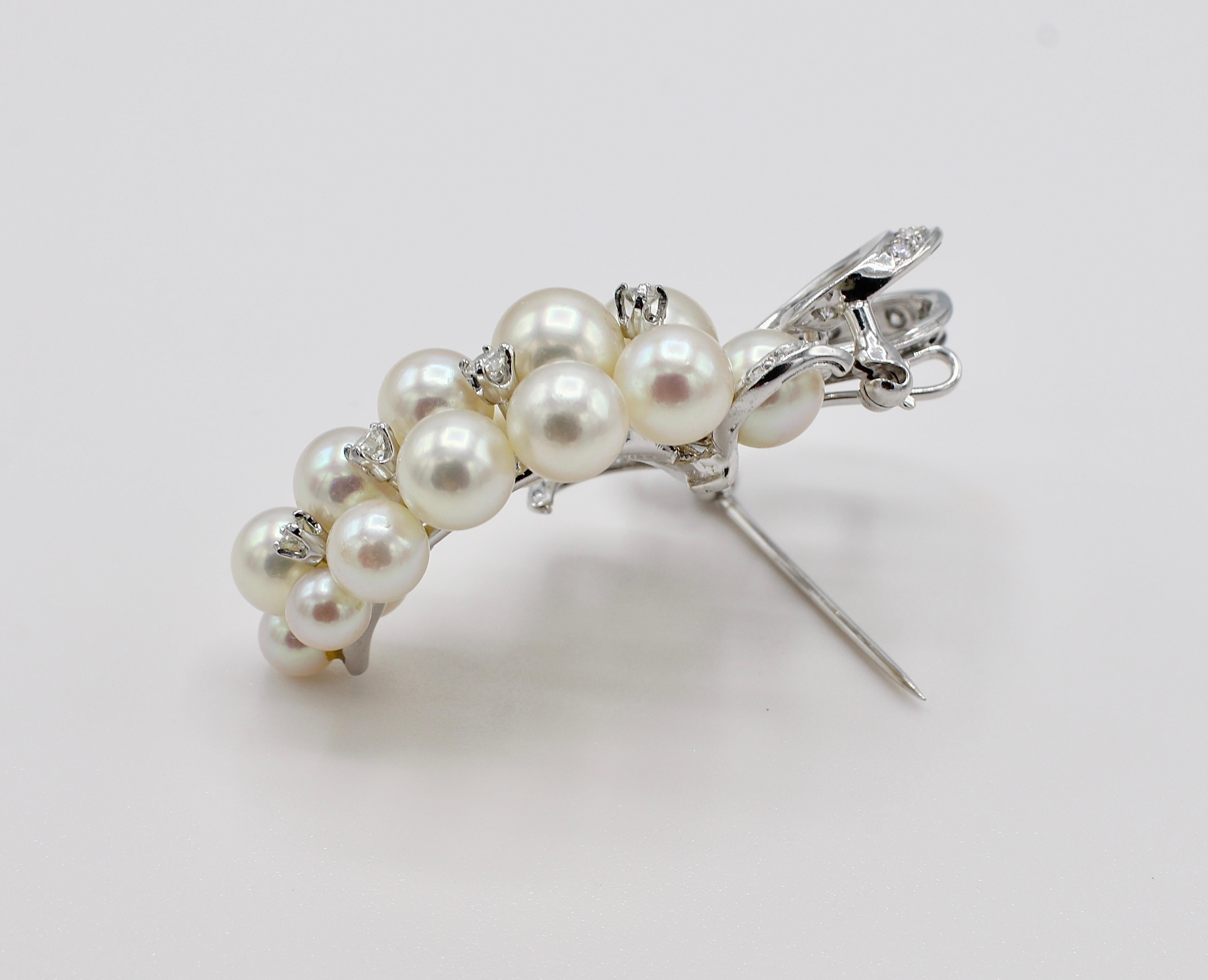 pearl and diamond brooch