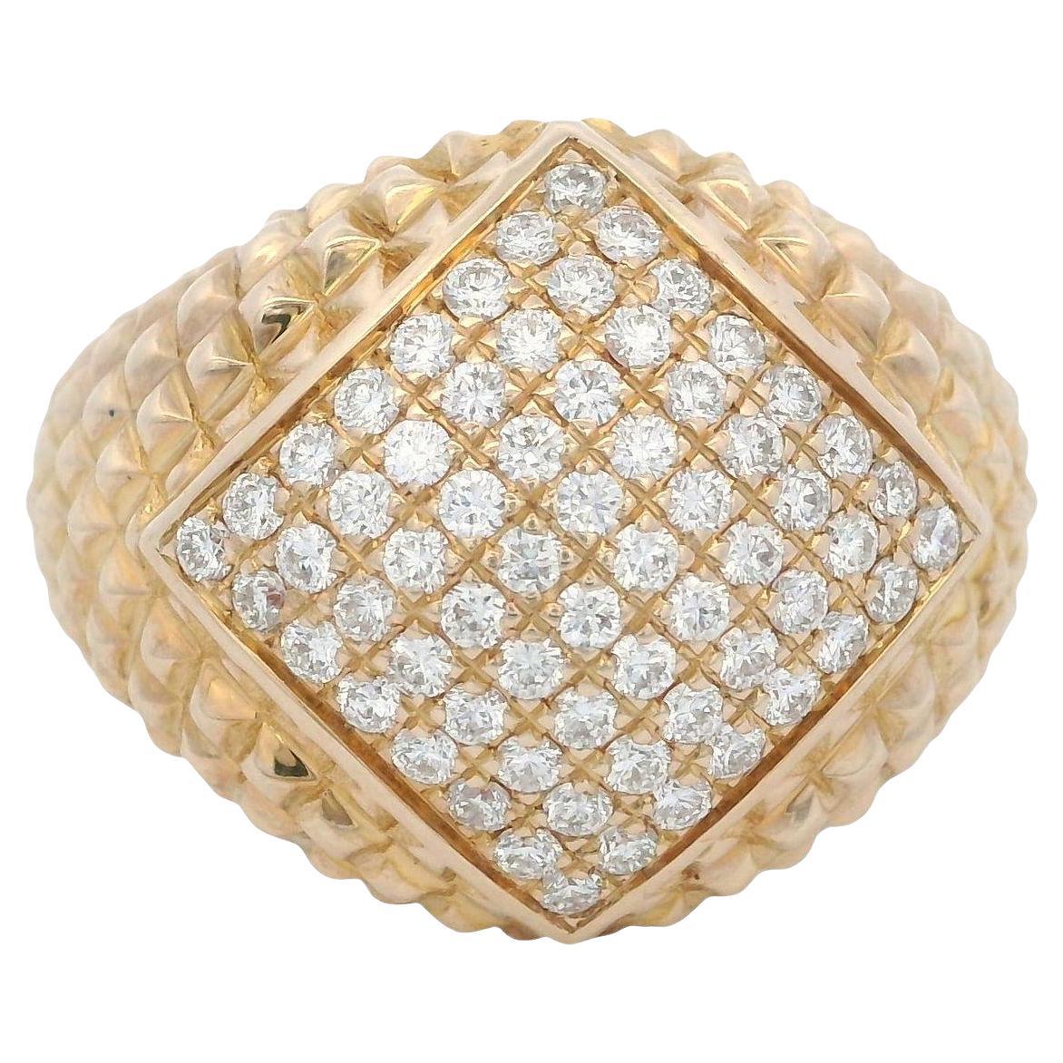 Bague du milieu du siècle en or jaune 14kt avec diamants en vente