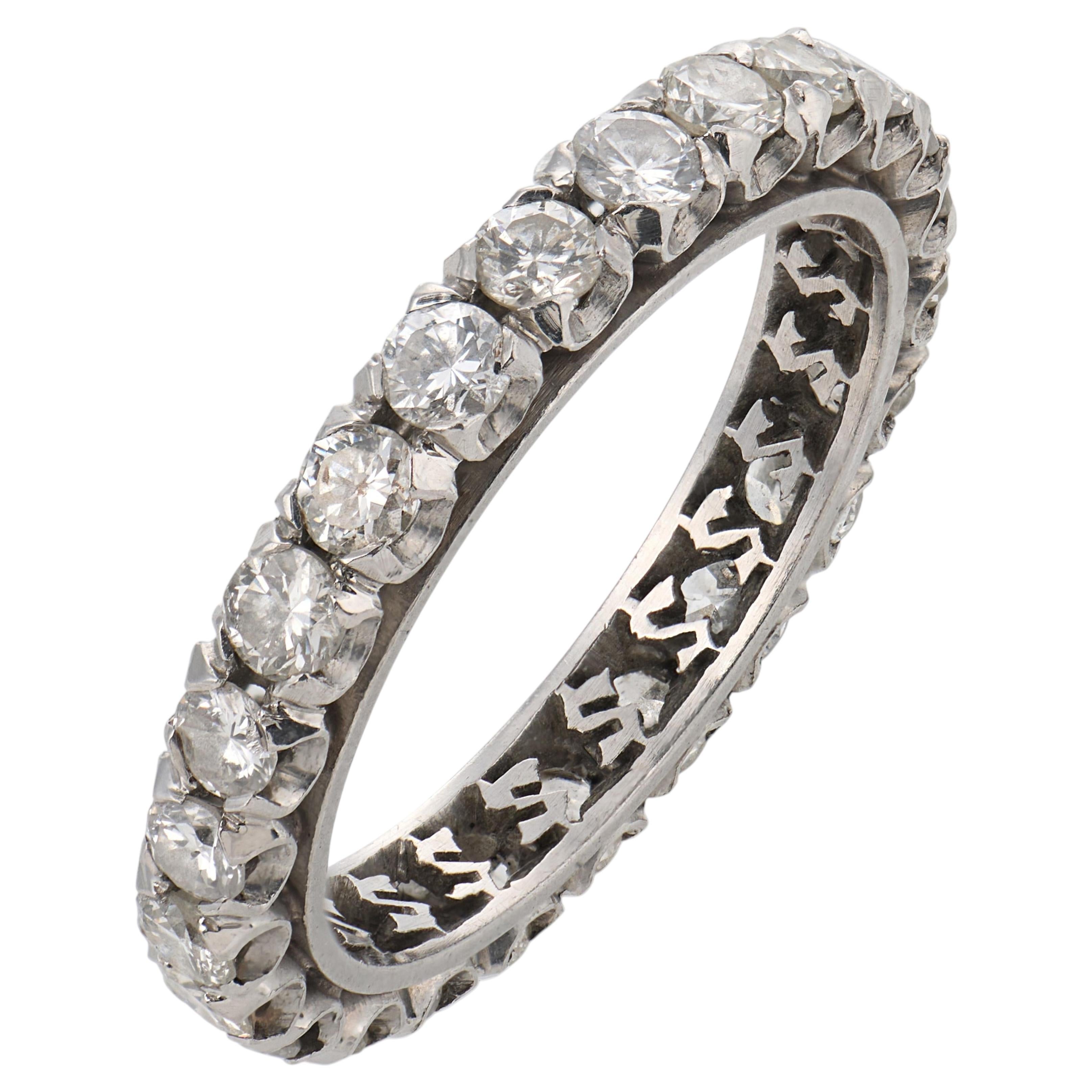 Mid Century 1.50 carat diamond platinum eternity band