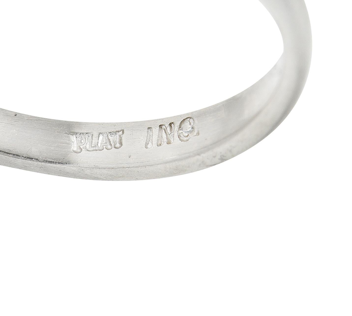 Mid-Century 1.50 Carats Old European Diamond Platinum Engagement Ring GIA For Sale 2