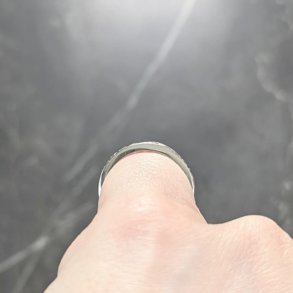Mid-Century 1.50 CTW French Cut Diamond Platinum Vintage Eternity Band Ring For Sale 3