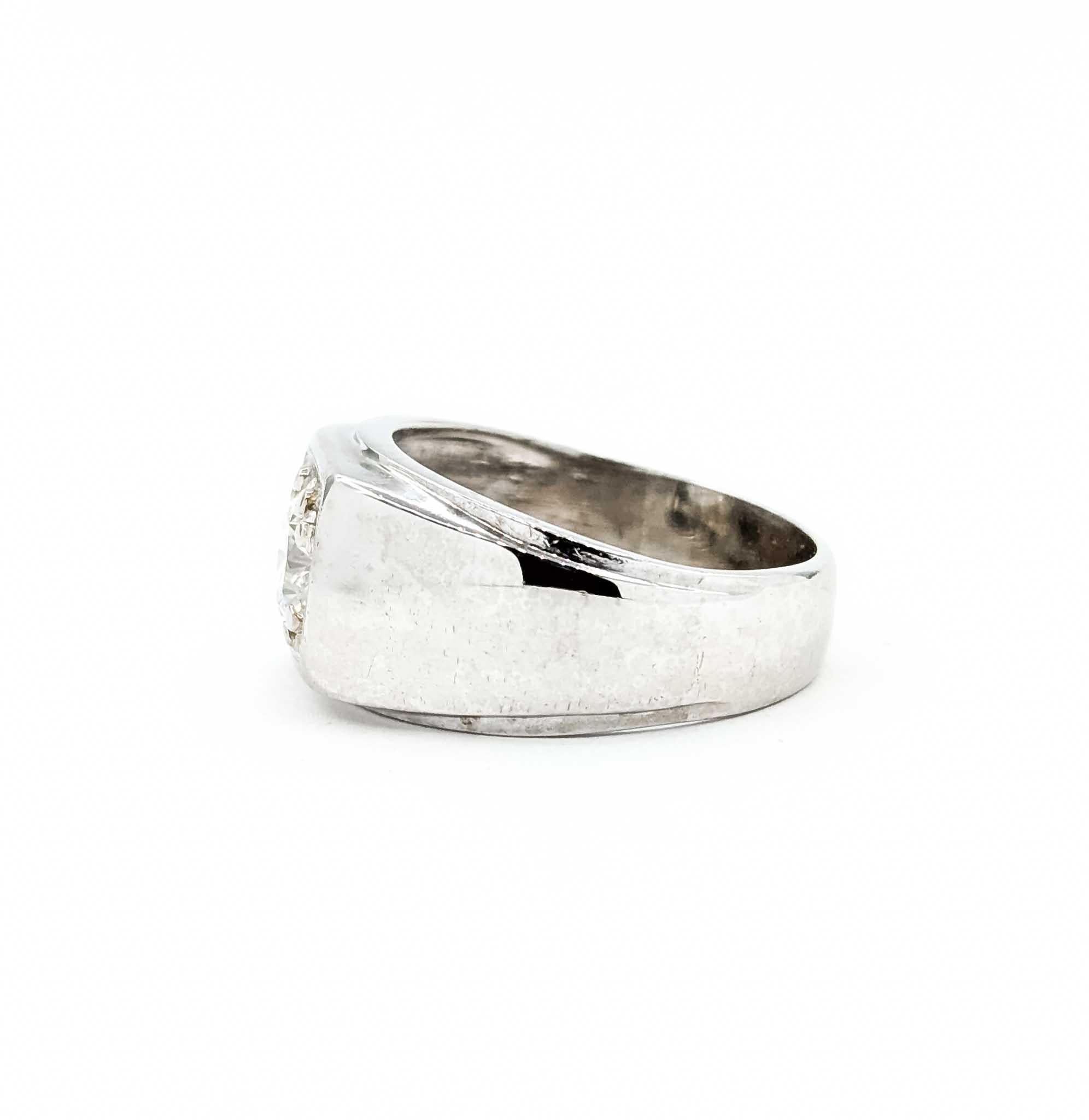 Anello Mid-Century con diamante da 1,57 carati in oro bianco 14 carati in vendita 2