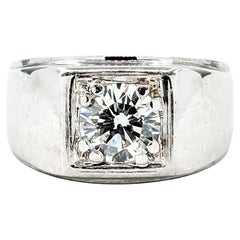 Vintage Mid-Century 1.57ct Diamond Ring in 14k White Gold