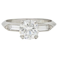 Mid-Century 1,58 Karat Diamant Platin Vintage Verlobungsring GIA