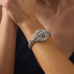 Mid Century 15,80 Karat Gesamtdiamantgewicht Platinarmband