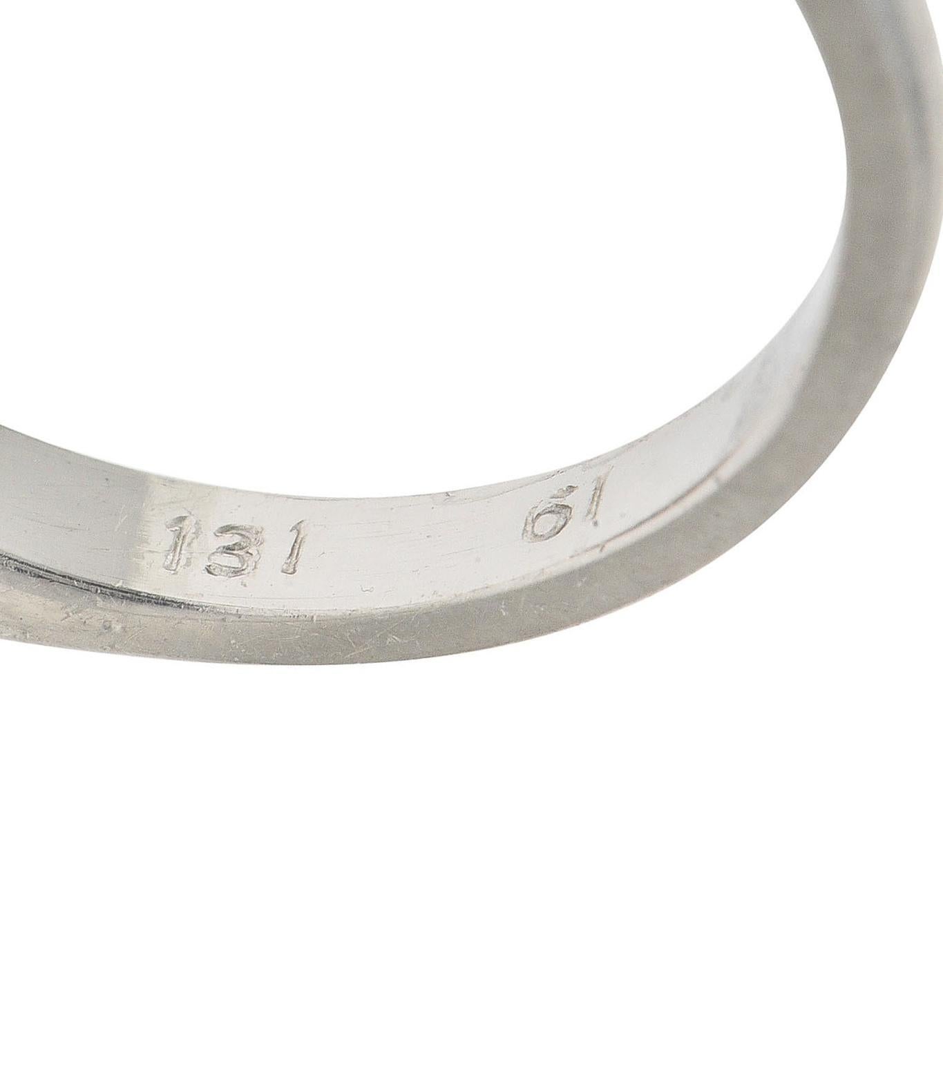 Mid-Century 1,60 CTW kolumbianischer Smaragd Diamant Platin 18 Karat Gold Ring GIA im Angebot 5