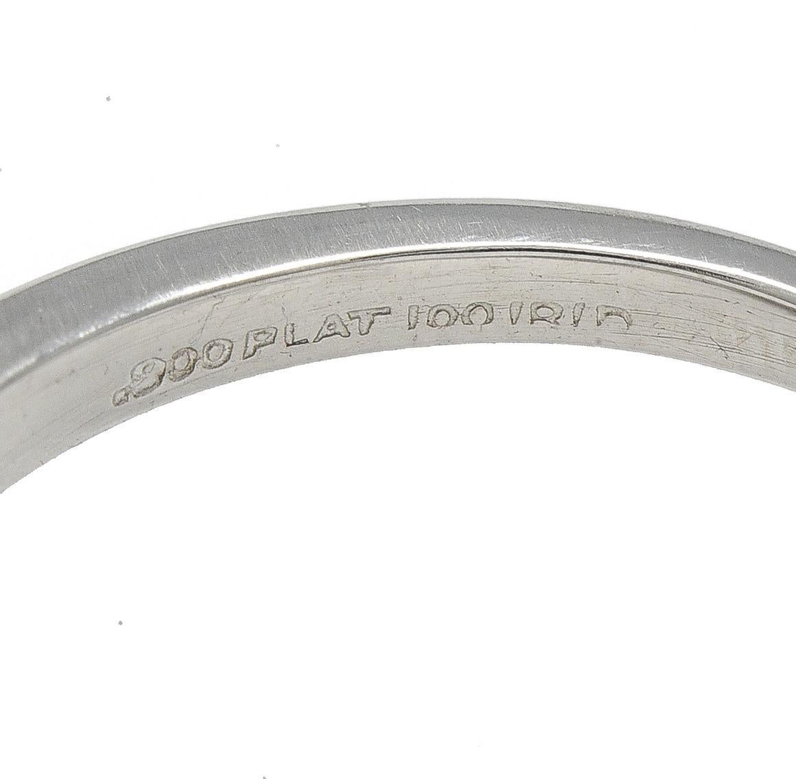 Anello di fidanzamento in platino con diamante Old Mine Cut 1,63 CTW di metà secolo, GIA in vendita 3