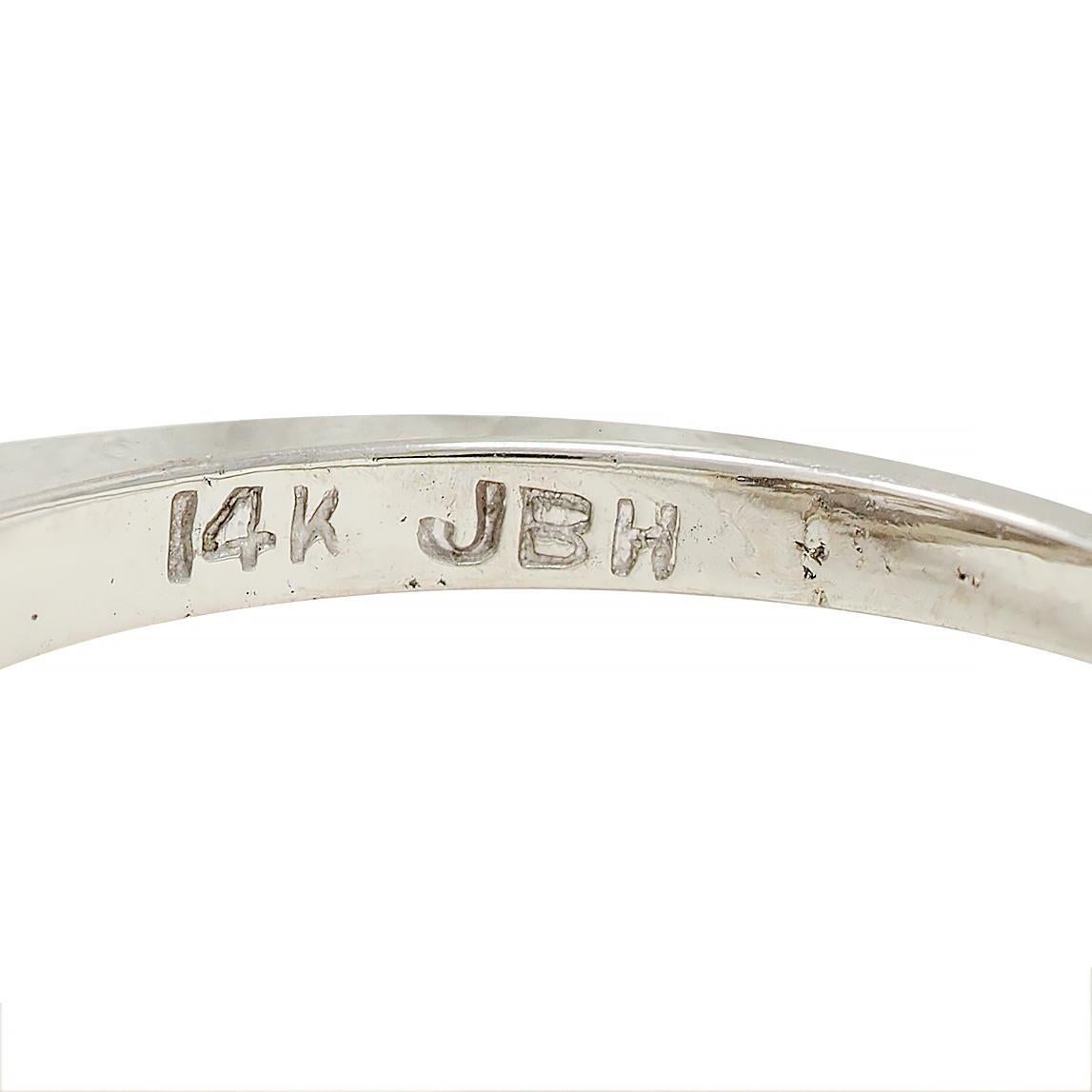 Mid-Century 1,65 CTW Diamant 14 Karat Weißgold Vintage Cluster Verlobungsring im Angebot 7