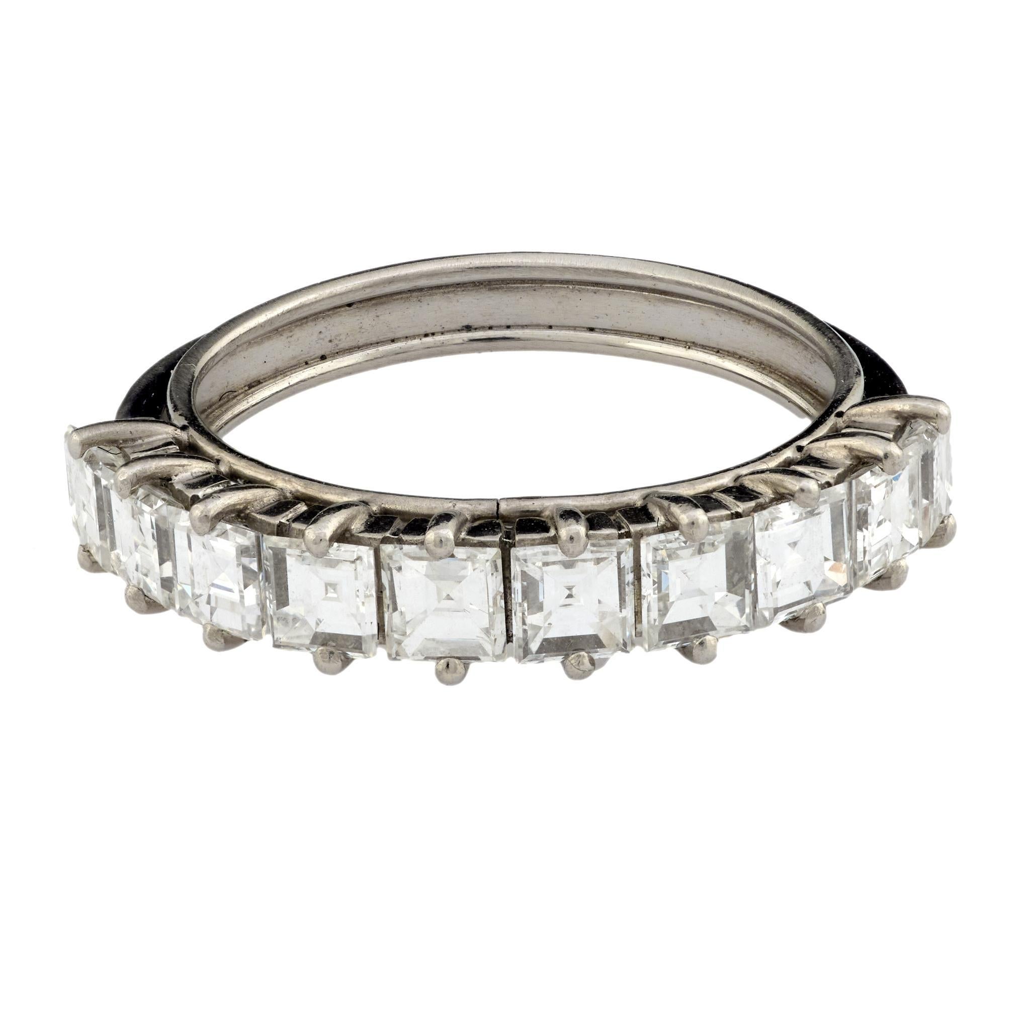 Mid Century 1,70 Karat Diamant Platin halbe Ewigkeit Band im Zustand „Gut“ im Angebot in Beverly Hills, CA