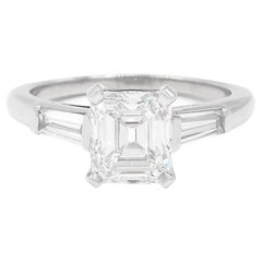 Vintage Mid-Century 1.71 Carat GIA Emerald Cut Diamond Engagement Ring by Tiffany & Co.