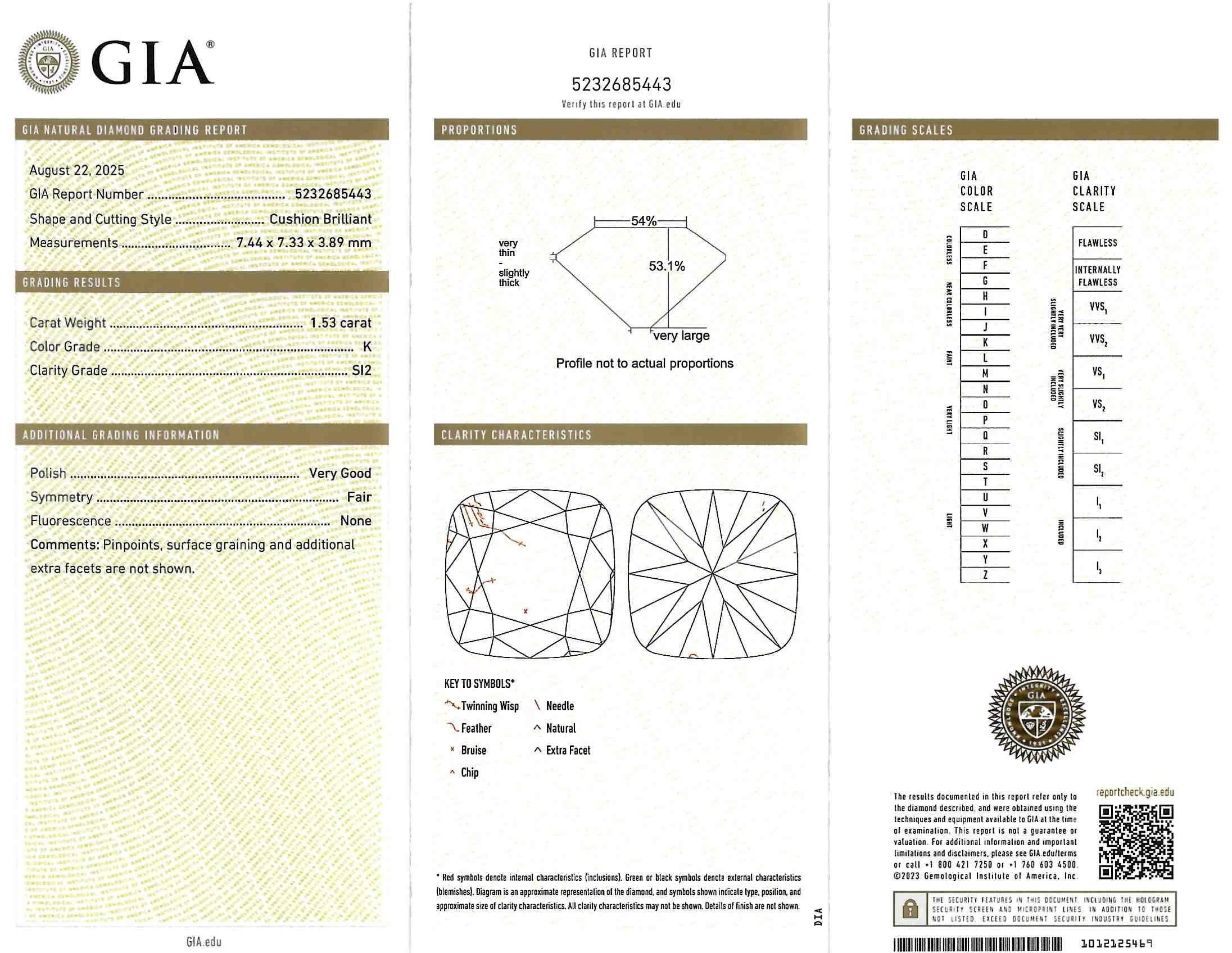 Anello di fidanzamento vintage in platino con diamante Old Mine Cut 1,71 CTW di metà secolo, GIA in vendita 8