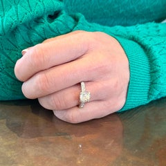 Midcentury 1.79 Carat Old Cut Diamond Engagement Ring