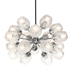 Mid-Century 18-Arm Chrome & Glass Sputnik Chandelier Attributed to Richard Essig