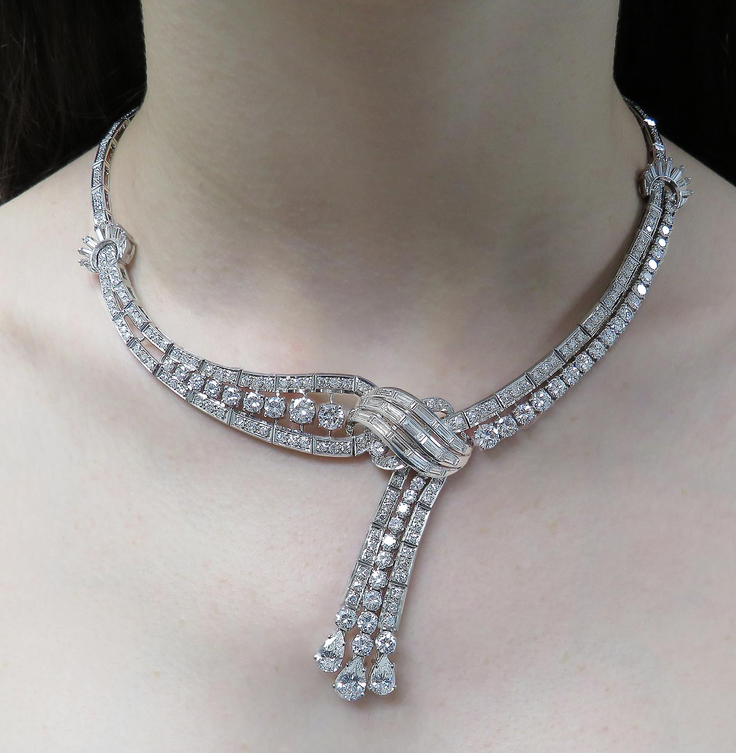 Modern Mid Century 18 Carat Diamond Necklace